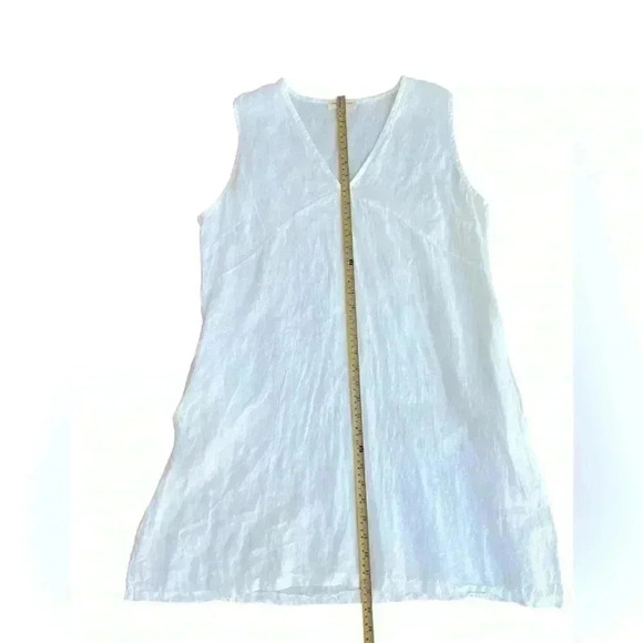 Chocolate Preppy Linen Collection Made in Italy White  Line Dress with Pockets - Picture 8 of 10